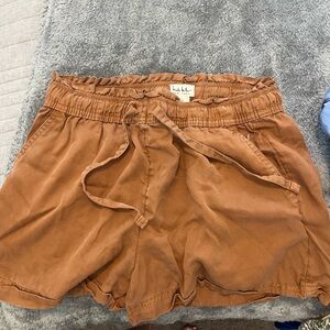 Nicole Miller Rust Orange Elastic Waist Shorts